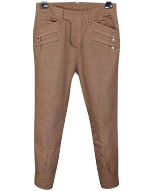 Balmain Brown Slim-fit Cropped Cotton Pants