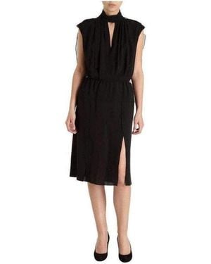 Nina Ricci Silk Voile Sleeveless Cocktail Dress - Black