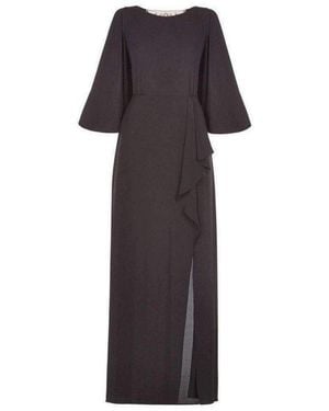 BCBGMAXAZRIA Rayah Sequin Embroidered Draped Gown - Black