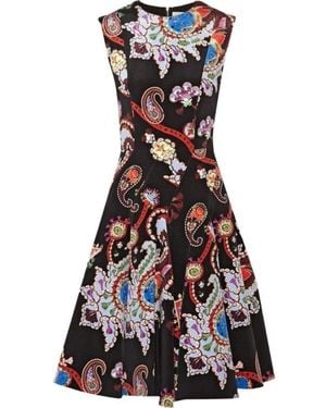 Mary Katrantzou Masson Printed Silk-satin Dress - Black