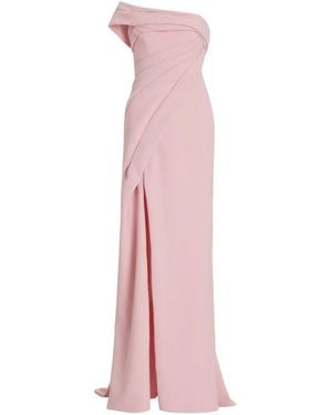 Marchesa Rosy Stretch Crepe Gown - Pink