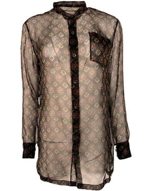 Dries Van Noten Chiffon Tunic Blouse - Brown