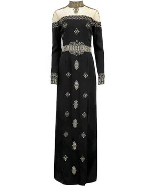Cucculelli Shaheen Black Beaded Silk Dress