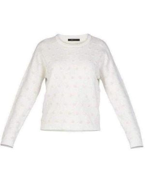BCBGMAXAZRIA Polka Dot Sweatshirt - White