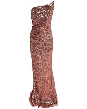 Cult Moda Sequin One-shoulder Bustier Prom Gown - Red