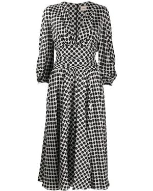 Alexandre Vauthier Polka-dot Print Midi Dress - Black