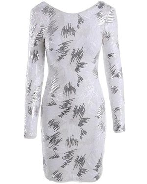 BCBGMAXAZRIA Kamila Long Sleeve Sequin Dress - Gray