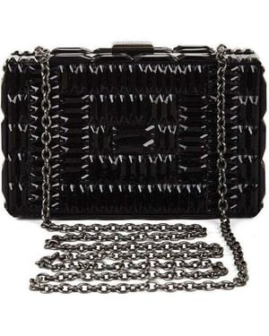 BCBGMAXAZRIA Lexi Large Beaded Box Clutch - Black