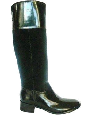 BCBGMAXAZRIA Black Leather Knee High Lorraine Boots