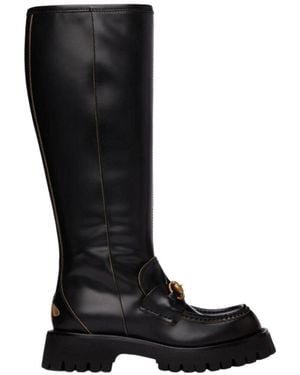 Gucci Horsebit Detail Knee-high Boots - Black