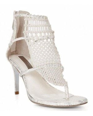 BCBGMAXAZRIA Charlotte Macrame Sandals - White