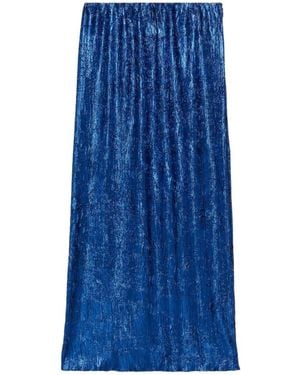 Gucci Shiny Blue Lurex Midi Skirt