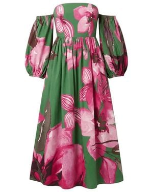 Anthropologie Off-the-shoulder Floral Printed Maxi Dress - Multicolour