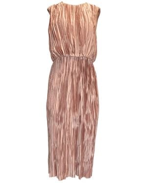 Gucci Plissé Poly Satin Midi Dress - Brown