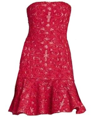 BCBGMAXAZRIA Marina Strapless Ruffle-hem Dress - Red