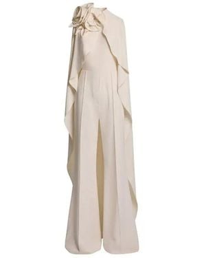 Elie Saab Cape-detailed Cady Jumpsuit - Natural