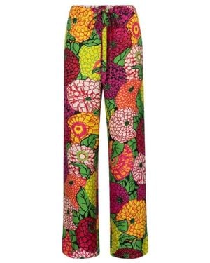 Gucci X Ken Scott Floral Silk Straight Pants - Multicolor