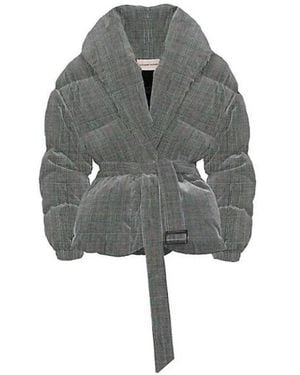 Alexandre Vauthier Checked Stretch-wool Puffer Jacket - Grey