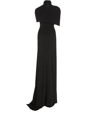 Brandon Maxwell Cape-effect Draped Stretch Jersey Gown - Black