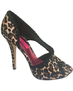 Betsey Johnson Walter Satin Leopard Print Court Shoes - Multicolour