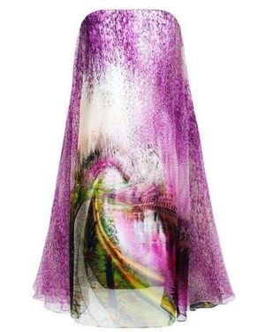 Mary Katrantzou Strapless Underwood Varro Evening Dress In Purple