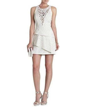 BCBGMAXAZRIA Hanah Sleeveless Asymmetrical-hem Dress - White