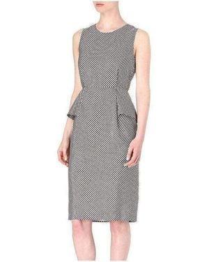 Dries Van Noten Monochrome Silk Peplum Waist Dress - White