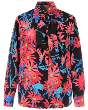 Gucci X Ken Scott Floral Print Silk Shirt - Red