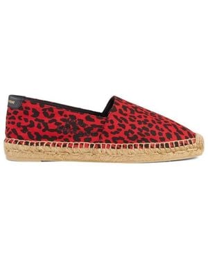 Saint Laurent Signature Leopard-print Flat Espadrilles It 39 - Red
