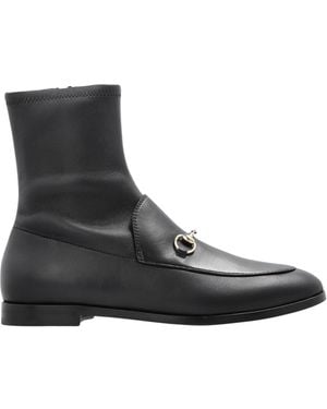 Gucci Jordaan Black Leather Ankle Boots