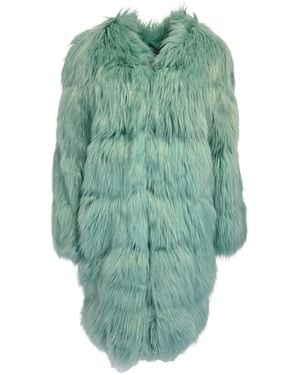 Gucci Faux Fur Coat In Mint Colour - Green