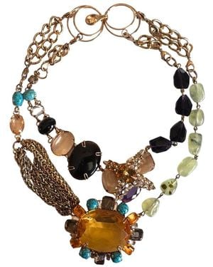 BCBGMAXAZRIA Multicolour Natural Gemstone Statement Necklace - Metallic