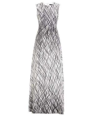 BCBGMAXAZRIA Sleeveless Printed Gown Dress - Blue