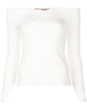 Roland Mouret Angeles Off-the-shoulder Ponte Top - White