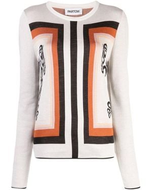Partow Frida Jacquard Crewneck Silk Jumper - Multicolour