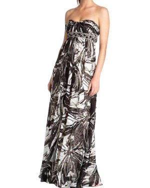 BCBGMAXAZRIA Rhinestone Embellished Full Length Gown - Multicolor