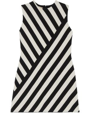 Gucci Striped Jacquard Sleeveless Dress - Black