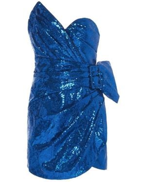 Dundas Strapless Sequined Mini Dress - Blue