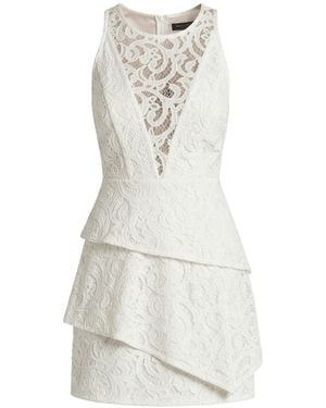BCBGMAXAZRIA Hanah Sleeveless Asymmetrical-hem Dress - White