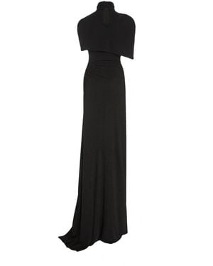 Brandon Maxwell Cape-effect Draped Stretch Jersey Gown - Black
