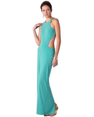 Just Cavalli Asymmetrical Cut Out Long Dress - Blue