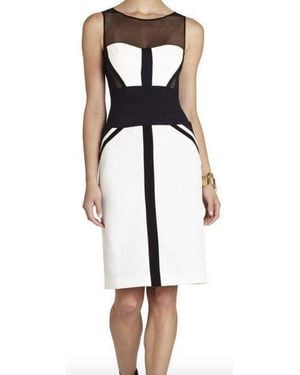 BCBGMAXAZRIA Fitted Sleeveless Dress - White