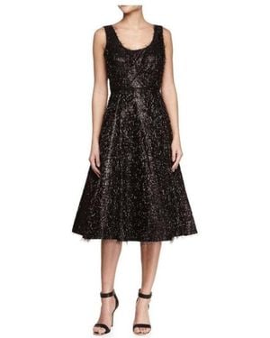 Tracy Reese Sleeveless Beaded & Eyelash Fringe Dress - Black
