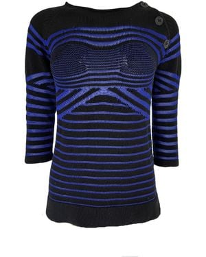 Jean Paul Gaultier Cyber Baba Optical Stripe Sailor Jumper - Blue