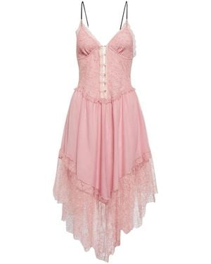 Gucci Lace-trimmed Chiffon Lingerie Dress - Pink