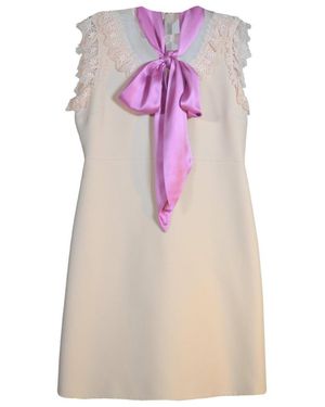 Gucci Mini Dress With Pussycat Bow - Pink