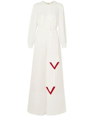 Valentino Long Couture Silk Cady Jumpsuit It 42 (us 6) - White