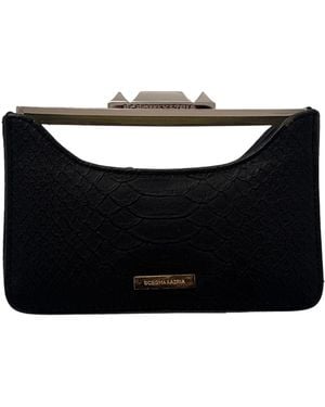 BCBGMAXAZRIA Shell Transparent Frame Clutch - Black