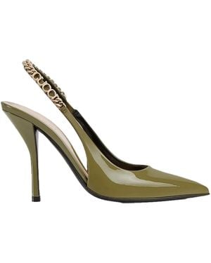Gucci Double Strap Patent Leather Sandals With GG Hardware - Green