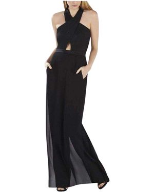 BCBGMAXAZRIA Josselyn Black Halter Top Jumpsuit